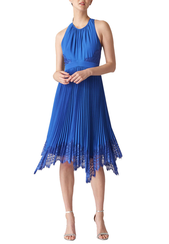 Whistles Royal Blue Lana Lace Pleated ...